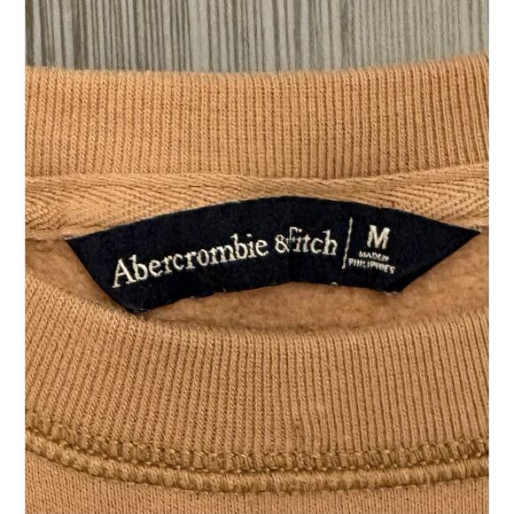 Abercrombie Women’s Brown Cropped Crewneck Sweatshirt Size Medium Spellout - Picture 2 of 4